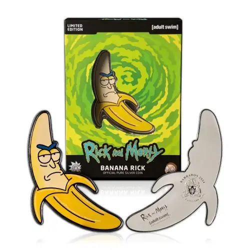 2024 1oz Barbados Rick & Morty Banana .999 Silver Proof-like Coin