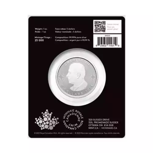 2024 1oz Canadian Treasured Maple Leaf .9999 Silver w/ Polar Bear Privy in Assay Card (3)