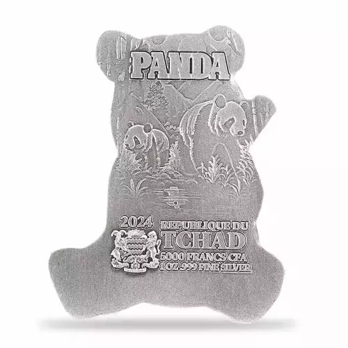 2024 1oz Chad Panda Shaped .999 Silver Coin (2)