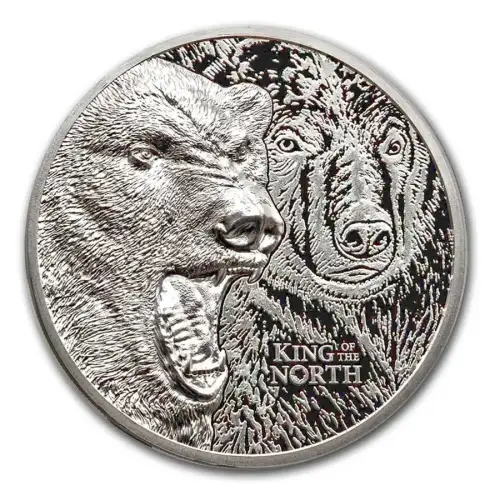 2024 1oz Cook Islands King of the North: Polar Bear .9999 Silver Coin