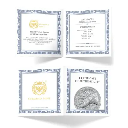 2024 1oz Germania Mint Artefacts Series: Gjallarhorn .9999 Silver BU Round (3)