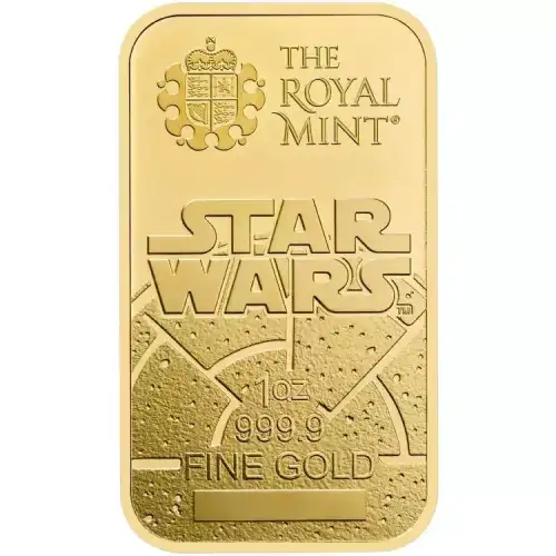 2024 1oz Great Britain Royal Mint Star Wars: Dark Side BU .9999 Gold Bar (2)