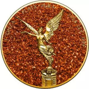 2024 1oz Mexico Libertad Precious Gemstones Imperial Orange Topaz Edition .999 Silver Coin