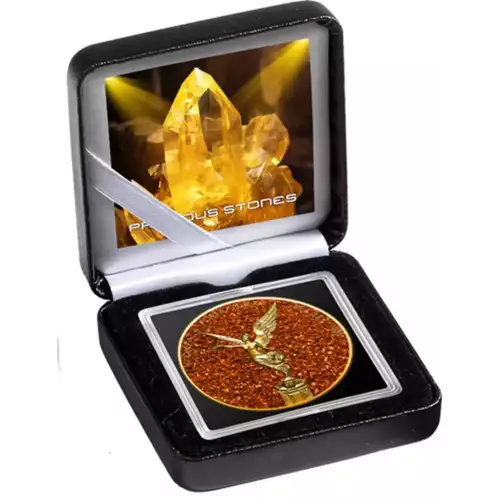 2024 1oz Mexico Libertad Precious Gemstones Imperial Orange Topaz Edition .999 Silver Coin (3)