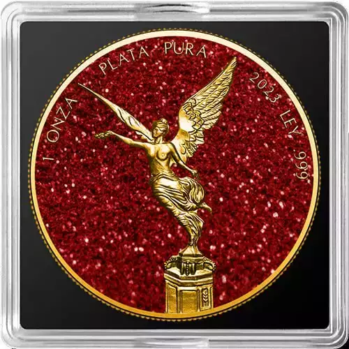 2024 1oz Mexico Libertad Precious Gemstones Ruby Edition .999 Silver Coin