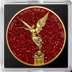 2024 1oz Mexico Libertad Precious Gemstones Ruby Edition .999 Silver Coin