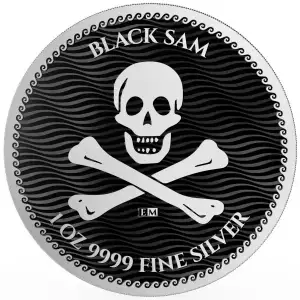 2024 1oz Niue Black Sam - Jolly Roger 9999 Silver Coin BU
