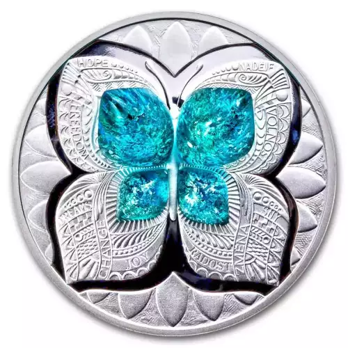 2024 1oz Niue Butterfly Real Czech Crystal .999 Silver Proof Coins  (3)