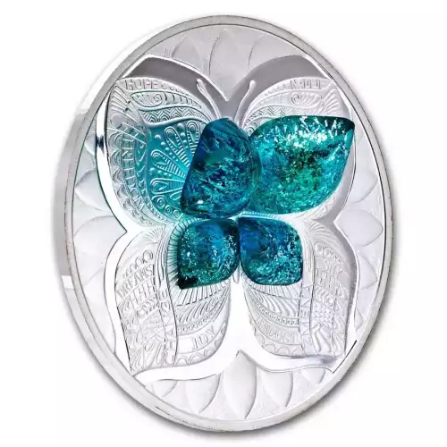2024 1oz Niue Butterfly Real Czech Crystal .999 Silver Proof Coins  (2)