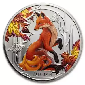 2024 1oz Niue SEASONS Series #1 - Autumn Fox Proof .999 Silver Coin