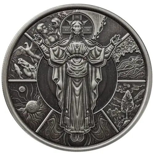 2024 1oz Samoa Jesus Collection: The Creator Alpha Strike .999 Antique Silver