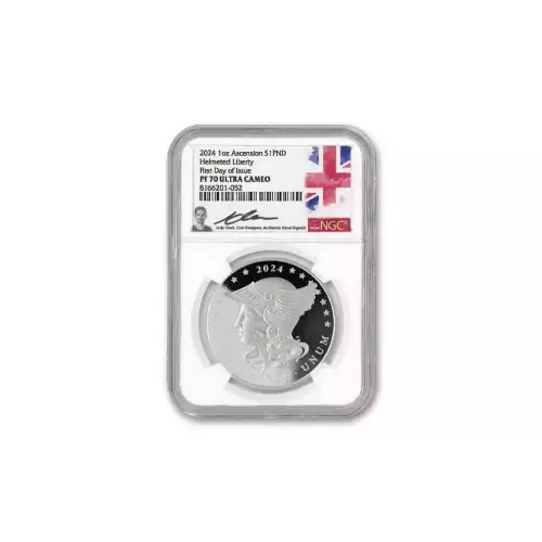 2024 1oz Silver Helmeted Liberty NGC PF70UC FDOI Jody Clark Signature (2)