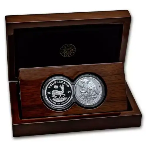 2024 1oz South Africa Big Five Series III - Elephant & Krugerrand with Elephant Privy .999 Silver Proof 2 Coin Set (4)