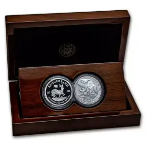 2024 1oz South Africa Big Five Series III - Elephant & Krugerrand with Elephant Privy .999 Silver Proof 2 Coin Set (4)