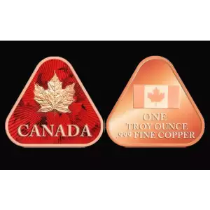 2024 1oz Triangular Canadian Maple Leaf Copper Bars