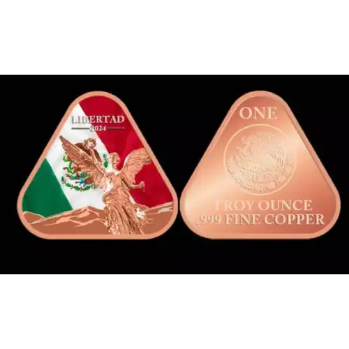 2024 1oz Triangular Libertad Copper Bars