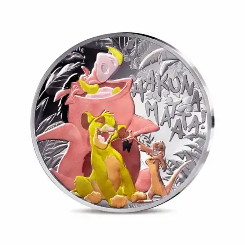2024 22.2g France Disney Lion King Colorized Proof .999 Silver Coin