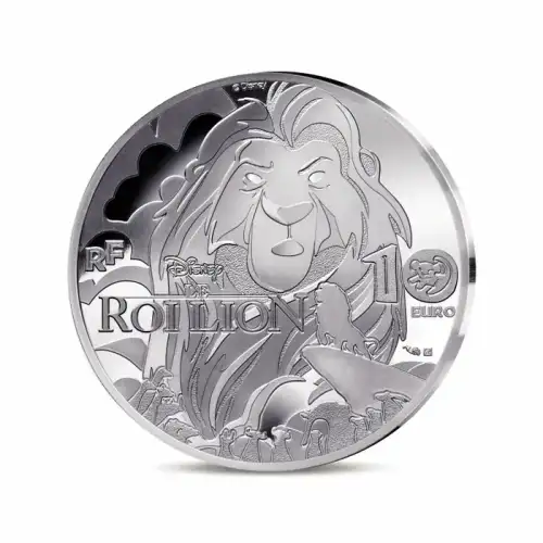 2024 22.2g France Disney Lion King Colorized Proof .999 Silver Coin  (2)