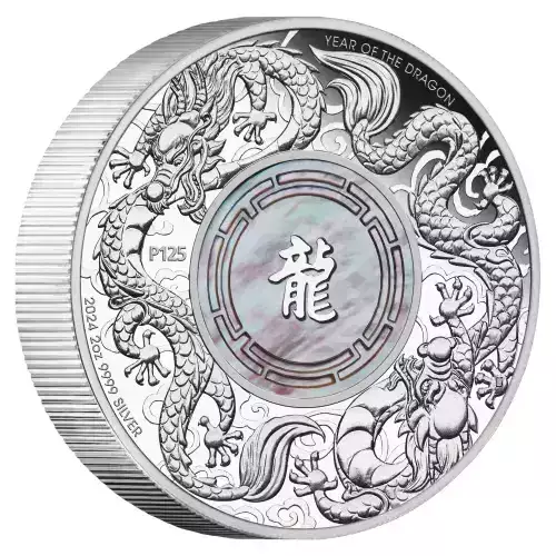  2024 2oz Australia Perth Mint Double Dragon Mother-of-Pearl .9999 Silver Coin (4)