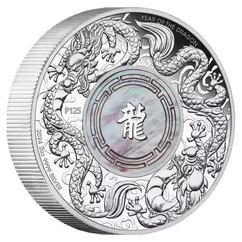 2024 2oz Australia Perth Mint Double Dragon Mother-of-Pearl .9999 Silver Coin (4)