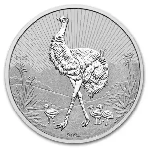 2024 2oz Australia Perth Mint Emu Mother and Baby .9999 Silver Coin (3)
