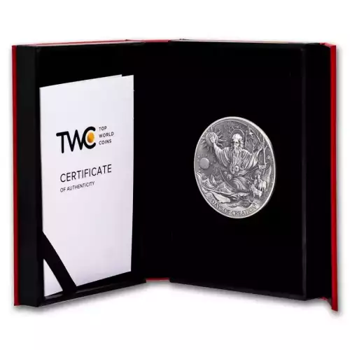 2024 2oz Cameroon Bible Stories The Seven Days of Creation .999 Silver Antique Coin (2)