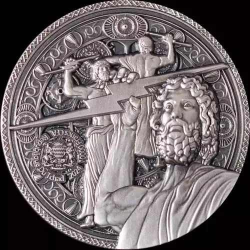 2024 2oz Chad Zeus at Olympia Antiqued .999 Silver Coin (2)