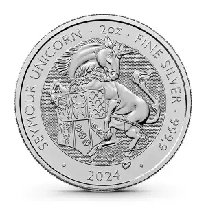 2024 2oz  Tudor Beasts Series - The Seymour Unicorn .9999 Silver BU Coin (2)