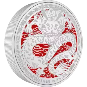 2024 3oz Niue Lunar Year of the Dragon .999 Silver Coin