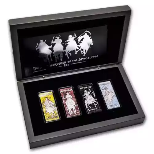 2024 4x 1oz Barbados Four Horsemen of the Apocalypse .999 Silver Bar Coin Set (2)