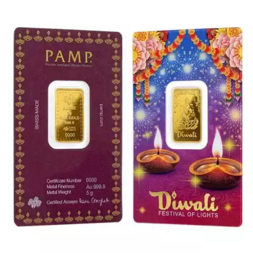 2024 5g .9999 Gold Bar - PAMP Suisse Diwali Festival of Lights in Assay (5)