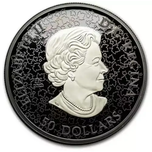 2024 5oz Canada Maple in Motion Rhodium Plated Incuse .9999 Silver Coin (2)