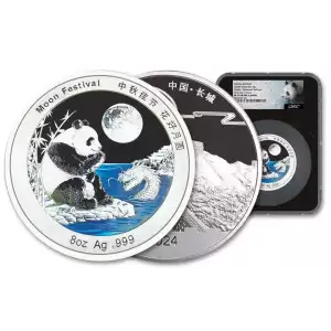 2024 8-oz Silver Moon Festival Panda Ultra High Relief Proof NGC PF70UC First Day of Issue w/Black Core