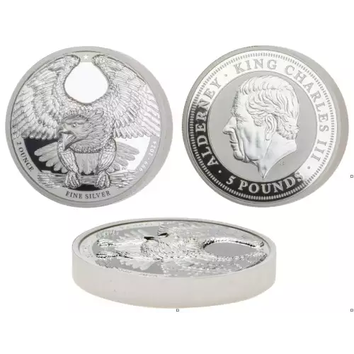 2024 Alderney Bald Eagle UHR 2 oz Silver Coin