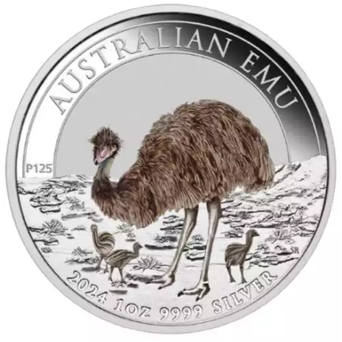 2024 Australia Emu 1oz Silver Coloured Coin from the Perth Mint (2)