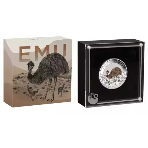 2024 Australia Emu 1oz Silver Coloured Coin from the Perth Mint