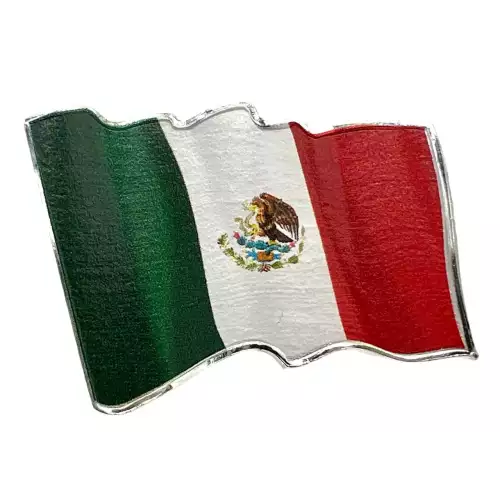 2024 Cameroon 3D Waving Mexican Flag 1 oz Silver Coin