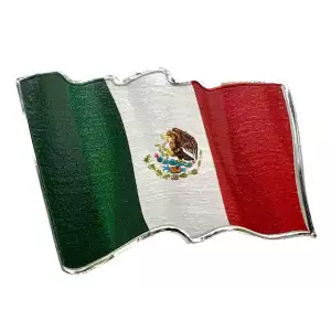 2024 Cameroon 3D Waving Mexican Flag 1 oz Silver Coin