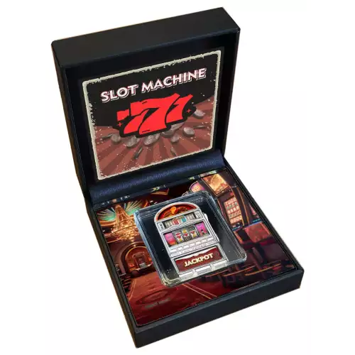  2024 Cameroon Slot Machine Shaped 1 oz Silver Coin (777 Mintage) (2)