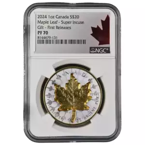 2024 Canada 1-oz Silver Super Incuse Maple Leaf RP NGC PF70 FDOI Maple Leaf
