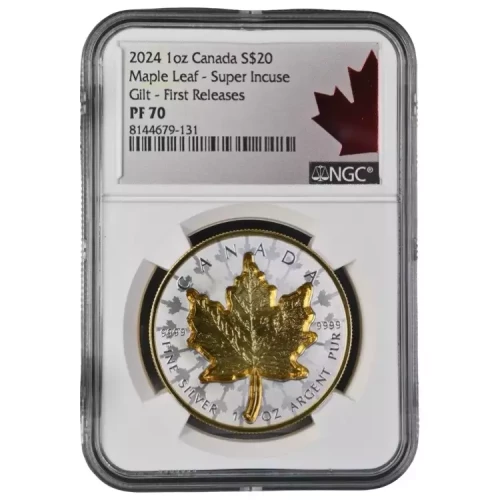 2024 Canada 1-oz Silver Super Incuse Maple Leaf RP NGC PF70 FDOI Maple Leaf
