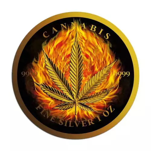 2024 Chad Burning Cannabis 1 oz Silver Coin (2)