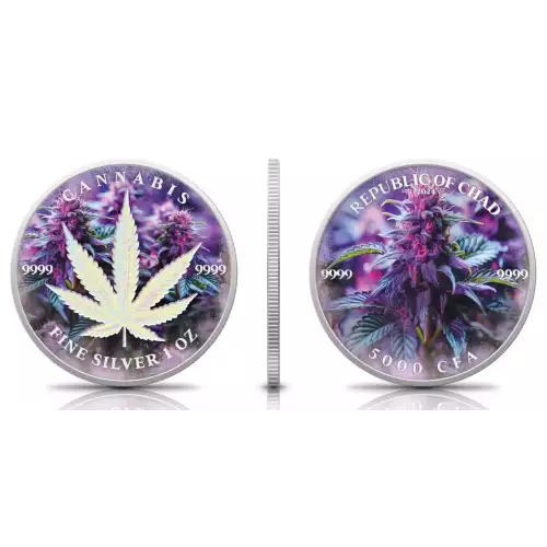 2024 Chad Cannabis Purple Haze Edition 1 oz Silver Coin