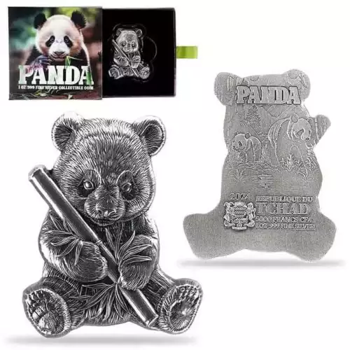 2024 Chad Panda Shaped 1 oz Silver Coin