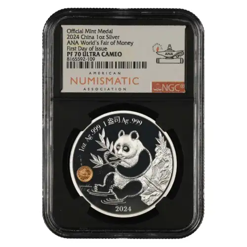 2024 China 1-oz Silver ANA Show Panda Proof NGC PF70 FDOI w/ANA Label Black Core (2)