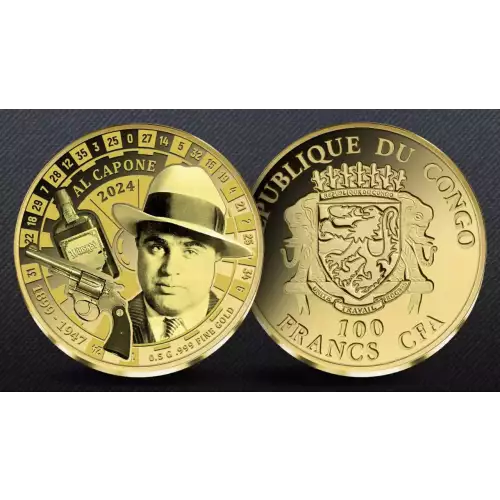2024 Congo Al Capone 0.5g Gold Coin