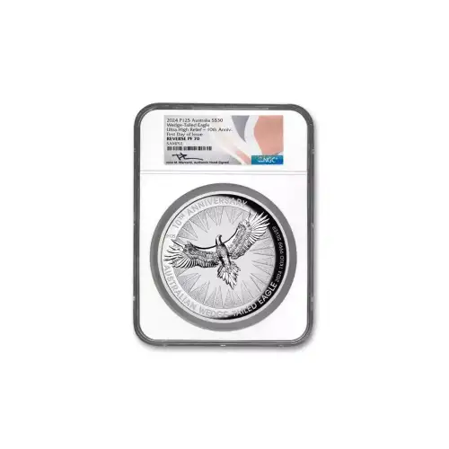 2024 KG Australia Perth Mint Ultra High Relief Wedge Tailed Eagle .9999 Silver Coin NGC PF70 UC FDOI Mercanti Signed Label
