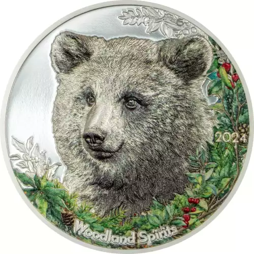 2024 Mongolia Woodland Spirits - Bear 1 oz Silver Coin