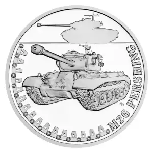 2024 Niue Armored Vehicles: M26 Pershing Tank Proof 1oz Silver Coin (2)
