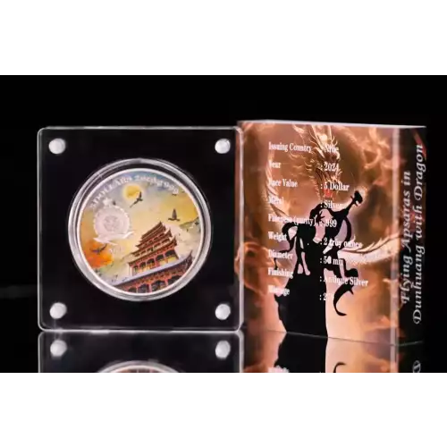 2024 Niue Flying Apsaras at Mogao Caves 2 oz Silver Coin